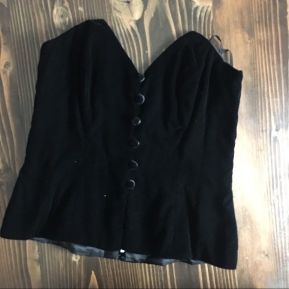Vintage Tops - Vintage Velvet Bustier Farinae Collections 4